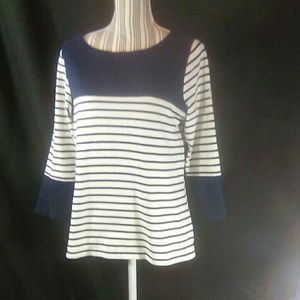 Joules Mariners Grade Navy & White Striped Top 10